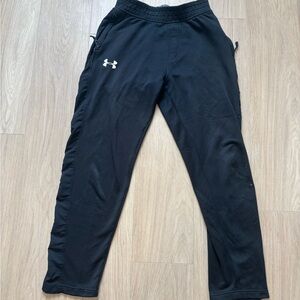 Under Armour Black Track Pants with zippers in good condition